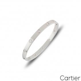 Cartier White Gold Full Diamond Love Bracelet Size 16 B6040716 Cartier White Gold Full Diamond Love Bracelet Size 16 B6040716